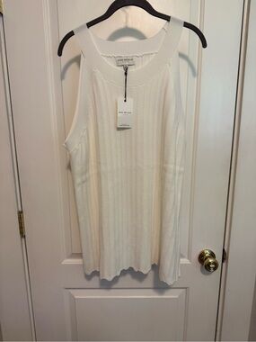 Skies Are Blue- White Knit Racer Tank Top NWT size 2X